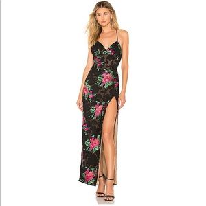 X Revolve Savannah Gown in Fushsia Floral